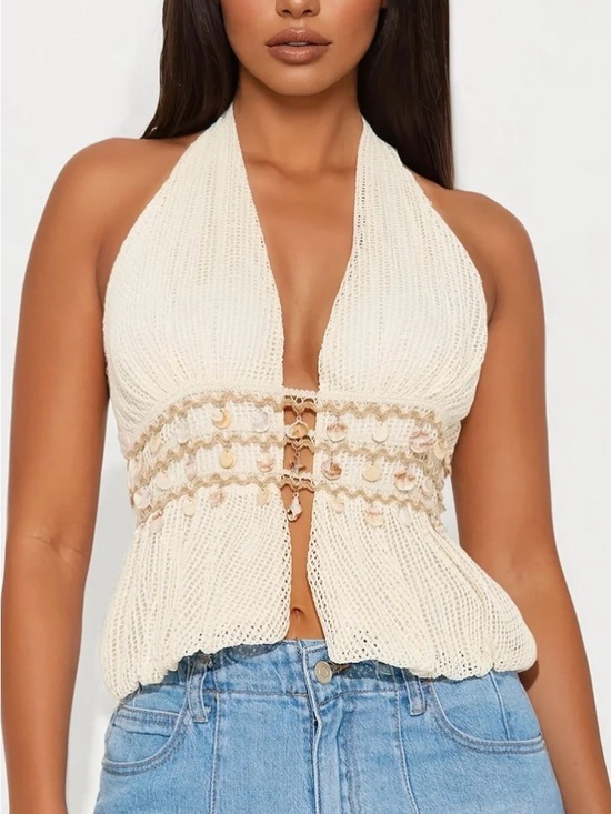 Fashion Nova Tops - Fashion Nova Knit Halter Tank Top